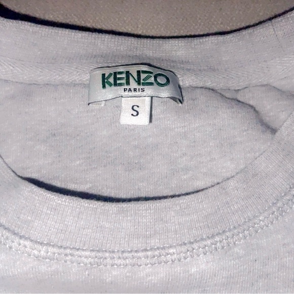 Kenzo Grey Flocked Eiffel Tower Motif Sweatshirt S​ - Picture 3 of 5